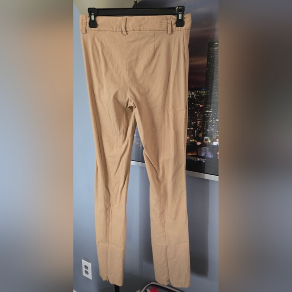 Vtg Y2K Express Womens Juniors Sz 1 / 2 Stretch Long Mid Rise Flare Khaki Pants - Picture 7 of 7